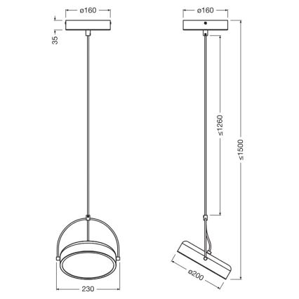 Osram - LED-rippvalgusti riputuskaabliga DECOR PUCK LED/12W/230V CRI 90 must