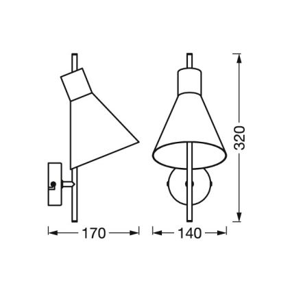 Osram - LED seinavalgusti DECOR TOKIO LED/5W/230V must