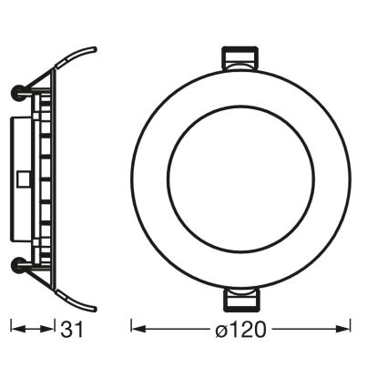 Osram - LED sissepaigaldatav laevalgusti SLIM LED/8W/230V 3000K