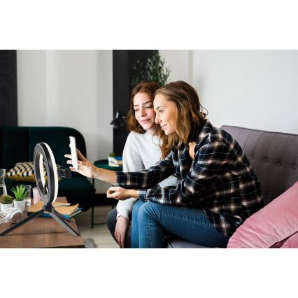 Osram - hämardatav LED-laualamp koos statiiviga ja vlogimiseks hoidikuga LED/5,5W/USB 3000-6500K 210 mAh