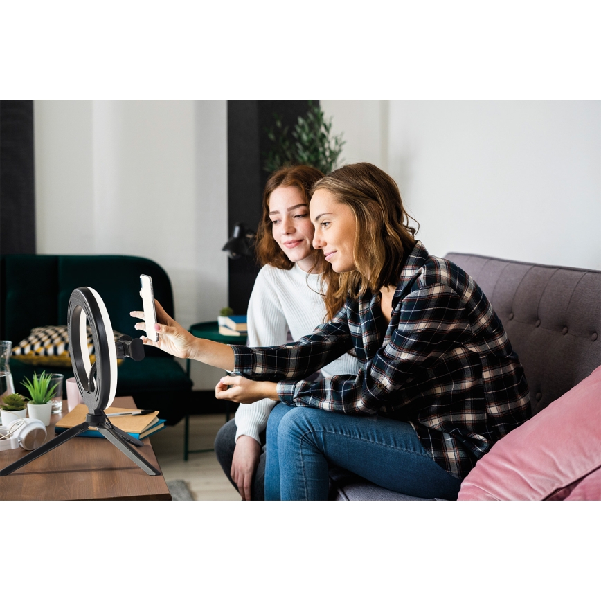 Osram - hämardatav LED-laualamp koos statiiviga ja vlogimiseks hoidikuga LED/5,5W/USB 3000-6500K 210 mAh