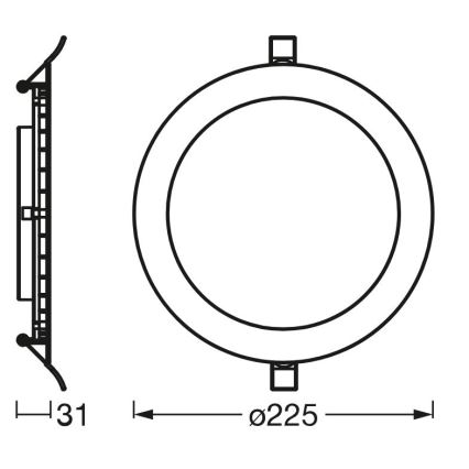 Osram - LED Süvistatav valgusti SLIM LED/22W/230V 3000K