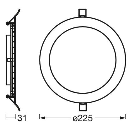 Osram - LED Süvistatav valgusti SLIM LED/22W/230V 4000K
