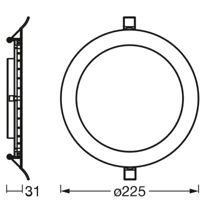 Osram - LED süvisvalgusti SLIM LED/22W/230V 6500K