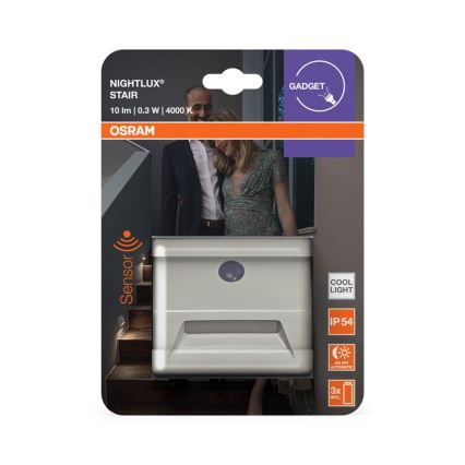 Osram - LED-trepi valgusti anduriga NIGHTLUX LED/0,25W/3xAAA IP54 valge