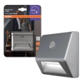 Osram - LED trepivalgusti anduriga NIGHTLUX LED/0,25W/3xAAA IP54 hõbedane