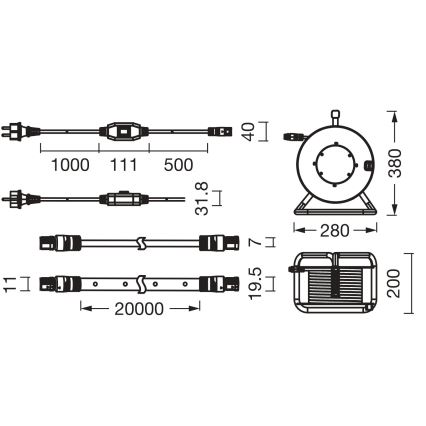 Osram - LED väliriba FLEX 20m LED/142W/230V IP65
