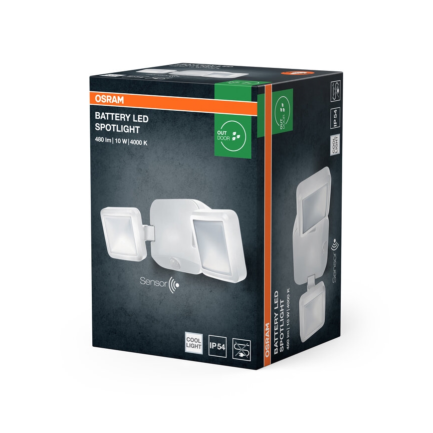 Osram - LED välisseinavalgusti anduriga BATTERY 2xLED/5W/4xD IP54