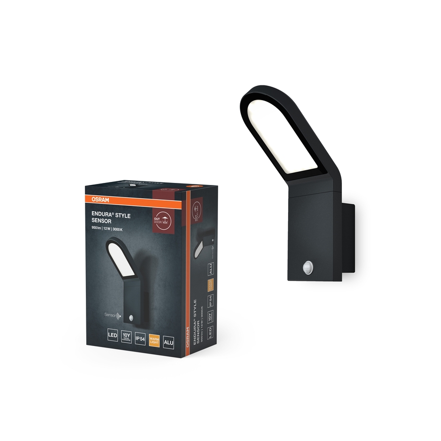 Osram - LED välisseinale paigaldatav seinavalgusti koos hämarus- ja liikumisanduriga ENDURA STYLE LED/12W/230V IP54