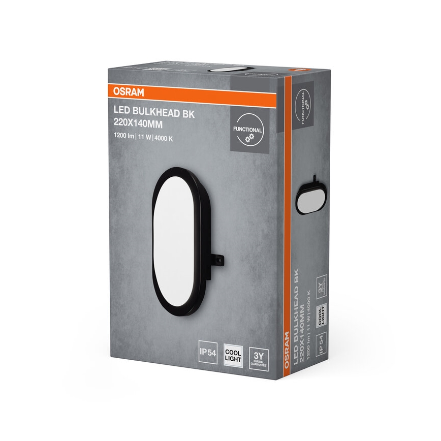 Osram - LED välisseinavalgusti BULKHEAD LED/11W/230V IP54 must
