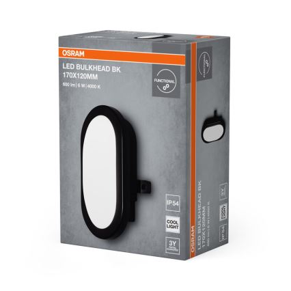 Osram - LED välisseinavalgusti BULKHEAD LED/6W/230V IP54 must