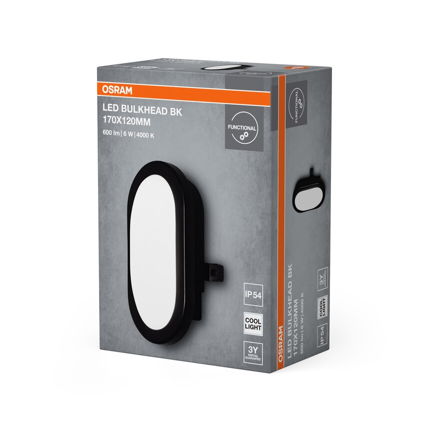 Osram - LED välisseinavalgusti BULKHEAD LED/6W/230V IP54 must