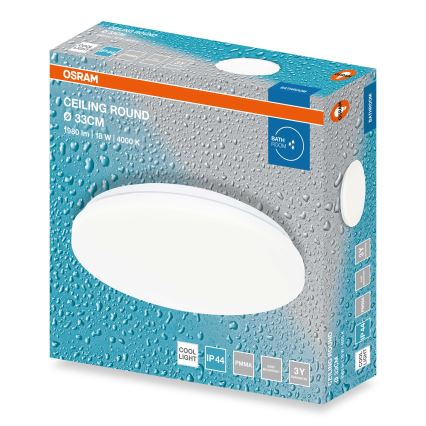 Osram - LED-vannitoa ümmargune laevalgusti LED/18W/230V 4000K, läbimõõt 33 cm, IP44, valge