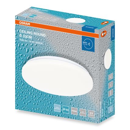 Osram - vannitoa LED-laevalgusti CEILING ROUND LED/18W/230V 6500K läbimõõt 33 cm IP44 valge