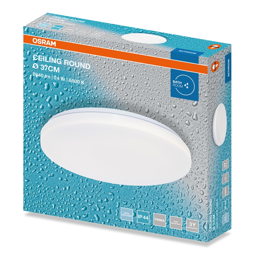 Osram - LED-vannitoa laevalgusti CEILING ROUND LED/24W/230V 6500K Ø 37 cm IP44 valge