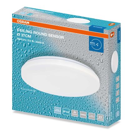 Osram - LED-vannitoa laelamp hämaruseanduriga CEILING ROUND LED/24W/230V 6500K, läbimõõt 37 cm, IP44, valge