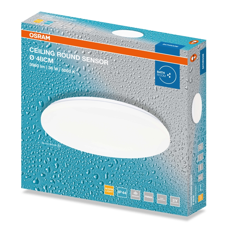 Osram - LED-vannitoa laevalgusti hämarussensoriga CEILING ROUND LED/36W/230V 4000K Ø 48 cm IP44 valge