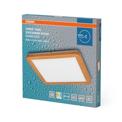 Osram - LED vannitoa laevalgusti ORBIS DISC LED/22W/230V 3000/4000K 30x30 cm IP44 pruun