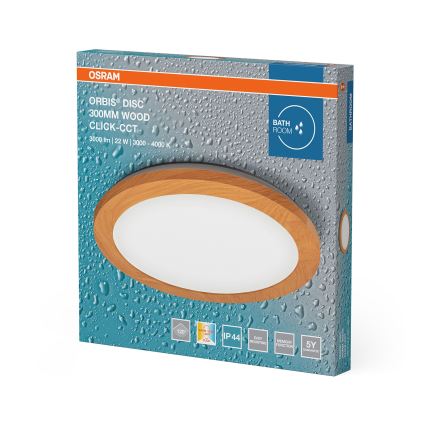 Osram - LED vannitoa laevalgusti ORBIS DISC LED/22W/230V 3000/4000K läbimõõt 30 cm IP44 pruun