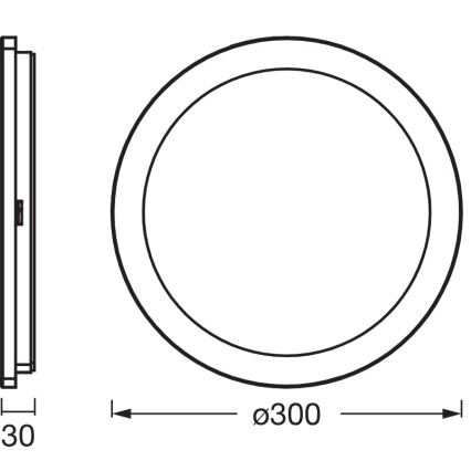 Osram - LED vannitoa laevalgusti ORBIS DISC LED/22W/230V 3000/4000K läbimõõt 30 cm IP44 pruun
