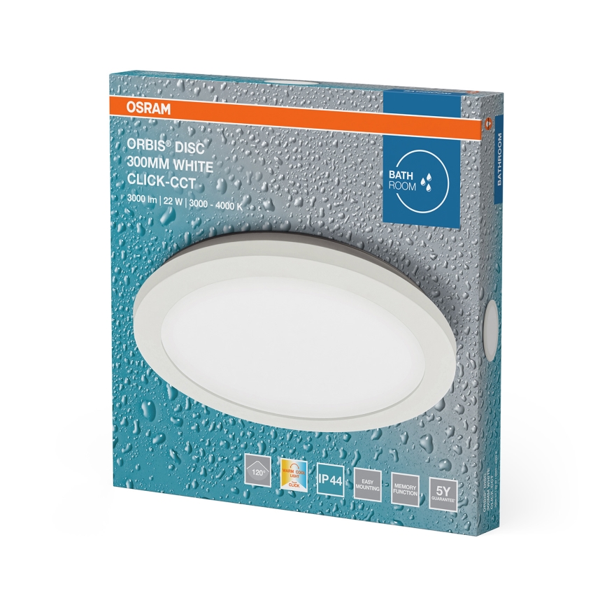Osram - ORBIS DISC LED vannitoa laevalgusti 22W/230V 3000/4000K Ø 30 cm IP44, valge
