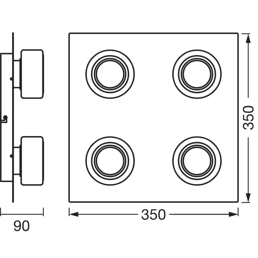 Osram - LED vannitoa laevalgusti ORBIS FLAME 4xLED/5,5W/230V 3000/4000K IP44 läikiv kroom