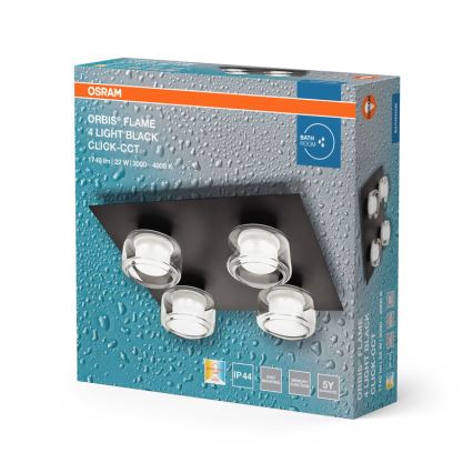 Osram - LED-vannitoa laevalgusti ORBIS FLAME 4xLED/5,5W/230V 3000/4000K IP44 must