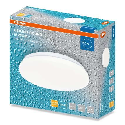 Osram - LED vannitoa laevalgusti CEILING ROUND LED/12W/230V 3000K läbimõõt 26 cm IP44 valge