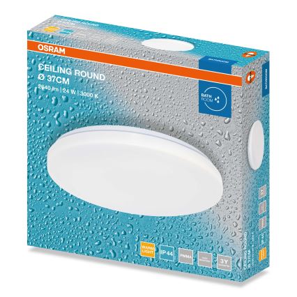 Osram - CEILING ROUND LED/24W/230V 3000K vannitoa laelamp, Ø 37 cm, IP44, valge