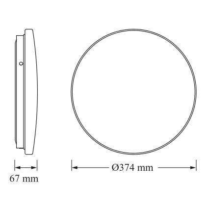 Osram - CEILING ROUND LED/24W/230V 3000K vannitoa laelamp, Ø 37 cm, IP44, valge