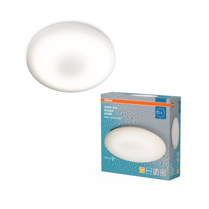 Osram - LED-vannitoa laevalgusti liikumis- ja hämarussensoriga ORBIS LED/15,5W/230V Ø 30 cm IP44 valge