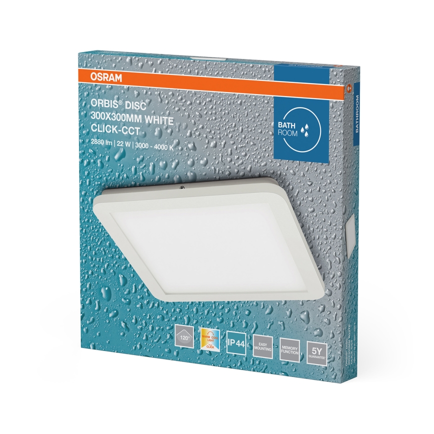 Osram - LED vannitoa laevalgusti ORBIS DISC LED/22W/230V 3000/4000K 30x30 cm IP44 valge