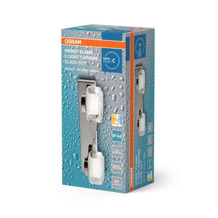 Osram - LED-vannitoa seinavalgusti ORBIS FLAME 2xLED/5,5W/230V 3000/4000K IP44 läikiv kroom