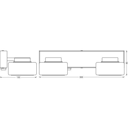 Osram - LED-vannitoa seinavalgusti ORBIS FLAME 2xLED/5,5W/230V 3000/4000K IP44 must