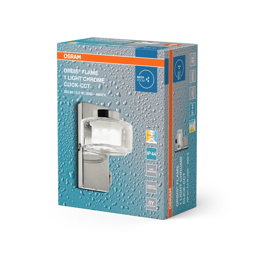 Osram - LED vannitoa seinavalgusti ORBIS FLAME LED/5,5W/230V 3000/4000K IP44 läikiv kroom