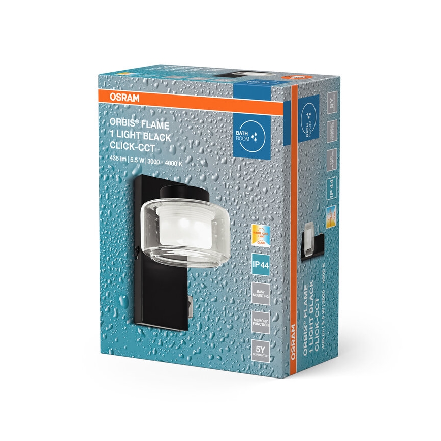 Osram - LED-vannitoa seinavalgusti ORBIS FLAME LED/5,5W/230V 3000/4000K IP44 must