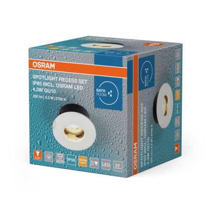 Osram - LED-vannitoa sisseehitatud laevalgusti SPOT 1xGU10/4,3W/230V 2700K CRI 90 läbimõõt 8,5 cm IP65 valge