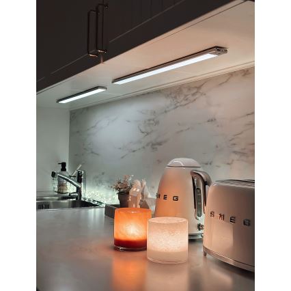 Osram - LED aluskapi valgusti liikumis- ja hämarussensoriga LINEAR LED/4W/3,7V 1500 mAh 3000/4000/6500K 60 cm hall