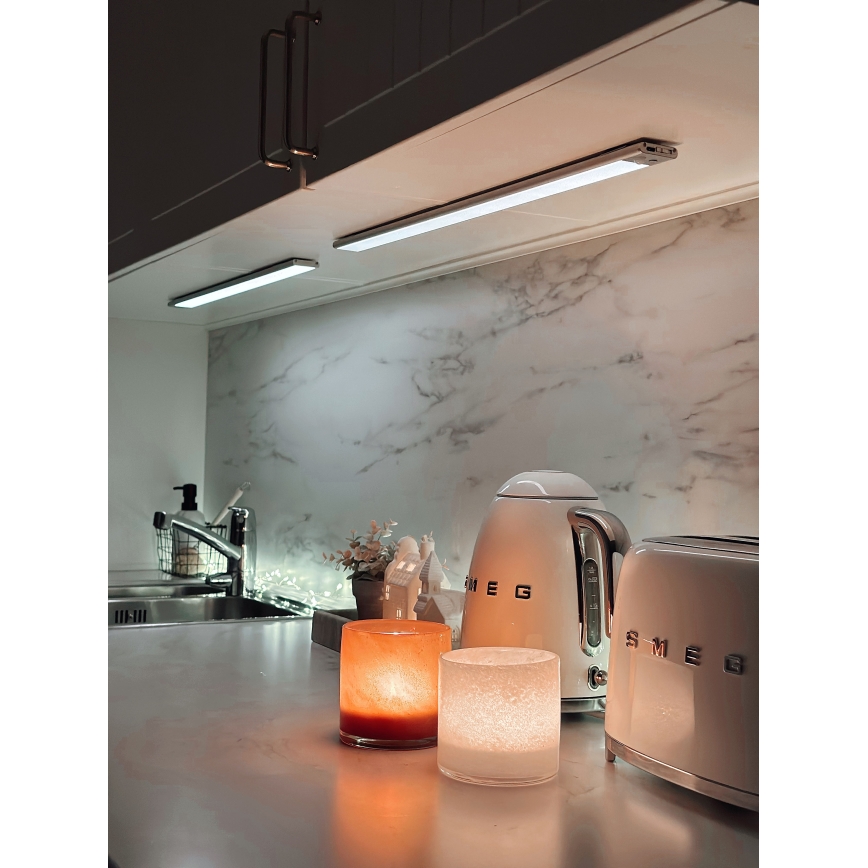 Osram - LED aluskapi valgusti liikumis- ja hämarussensoriga LINEAR LED/4W/3,7V 1500 mAh 3000/4000/6500K 60 cm hall