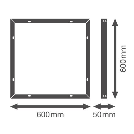 Osram - Metallraam LED-paneelide paigaldamiseks ESSENTIAL 60x60 cm valge