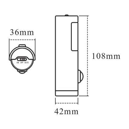 Osram - LED suunavalgusti anduriga NIGHTLUX LED/0,35W/3xAAA IP54 hõbedane