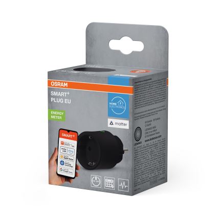 Osram - Nutikas pistikupesa SMART+ MATTER SCHUKO 2300W/230V/10A Wi-Fi must