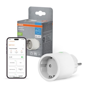 Osram - Nutikas pistikupesa SMART+ MATTER SCHUKO 2300W/230V/10A Wi-Fi valge