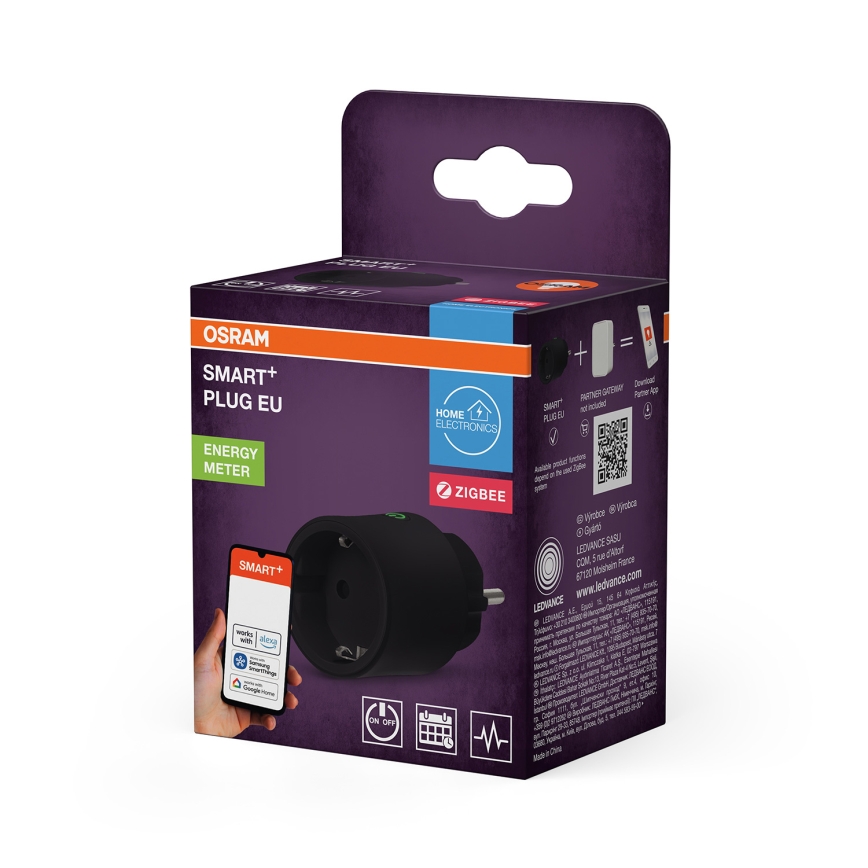 Osram - Nutikas pistikupesa SMART+ SCHUKO 2300W/230V/10A must
