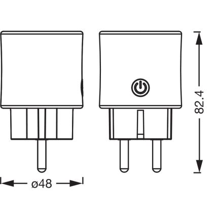 Osram - Nutikas pistikupesa SMART+ SCHUKO 2300W/230V/10A must
