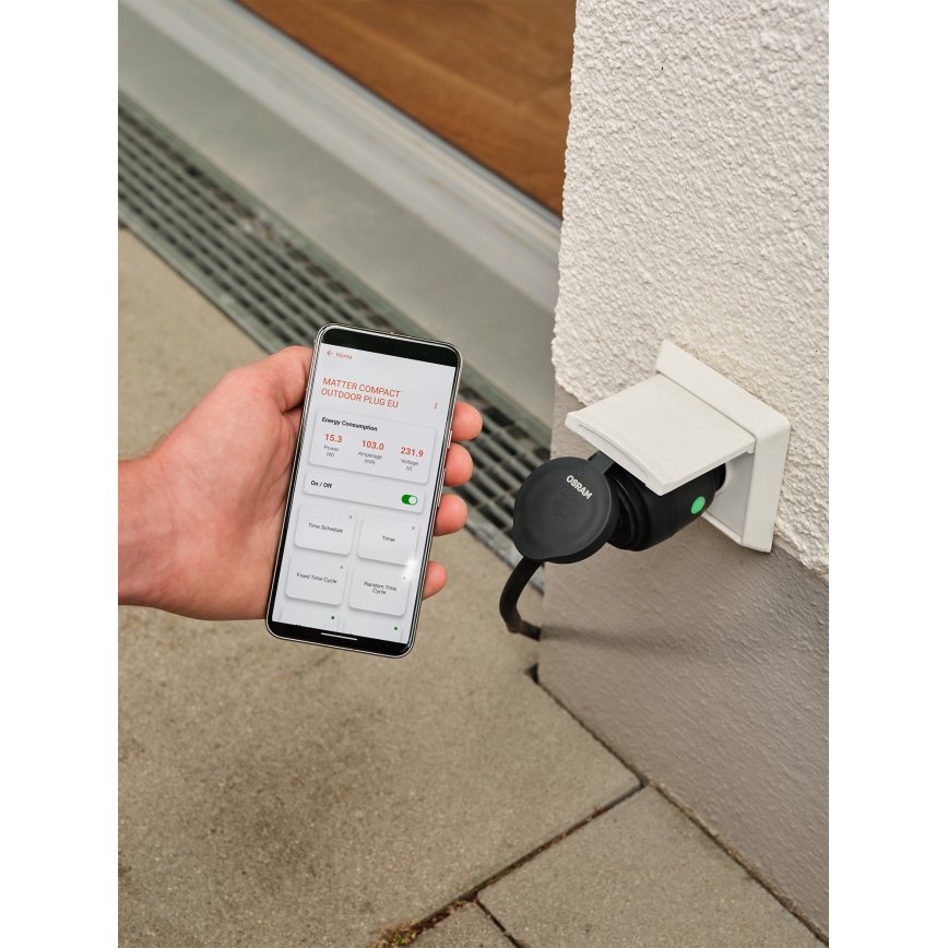 Osram - Nutikas välipistikupesa SMART+ MATTER SCHUKO 3680W/230V/16A IP44 Wi-Fi