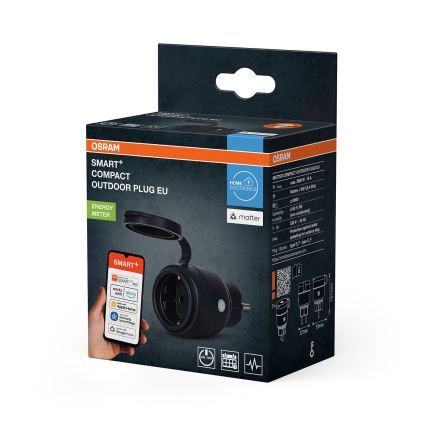 Osram - Nutikas välipistikupesa SMART+ MATTER SCHUKO 3680W/230V/16A IP44 Wi-Fi