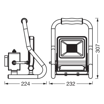 Osram - oranž LED-reflektor statiiviga R-STAND LED/30W/230V 4000K P44