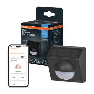 Osram - Päikeseenergial töötav välisliikumisandur SMART+ 3,7V antratsiit IP65 Wi-Fi 800 mAh