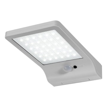Osram - päikesepaneeliga LED-seinavalgusti liikumisanduriga DOORLED LED/3W/3,3V 2000 mAh IP44 hõbedane